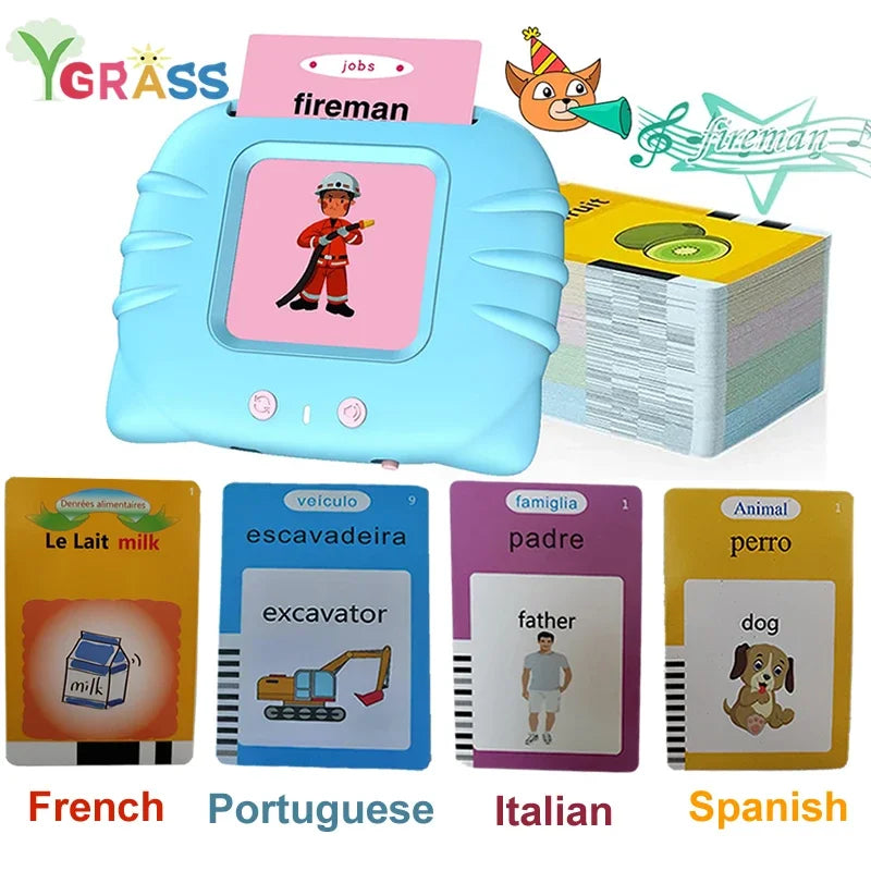 Educational Learning Talking Flash Cards Kindergarten Kids English Language Electronic Audio Book Learn English Words Toys