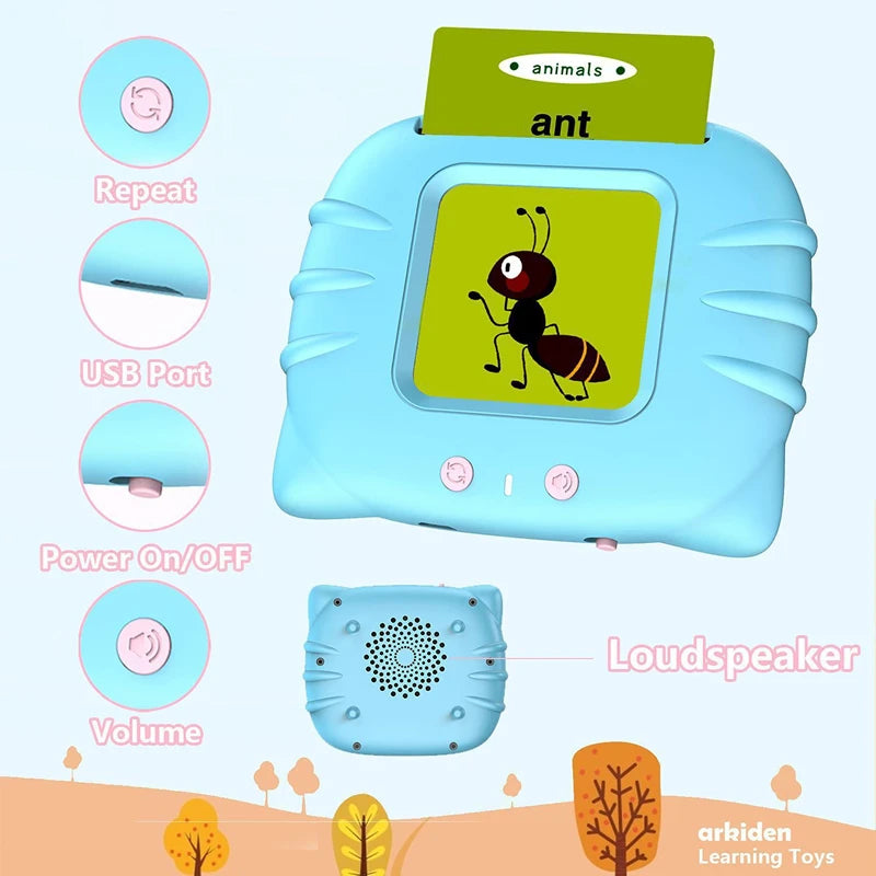 Educational Learning Talking Flash Cards Kindergarten Kids English Language Electronic Audio Book Learn English Words Toys