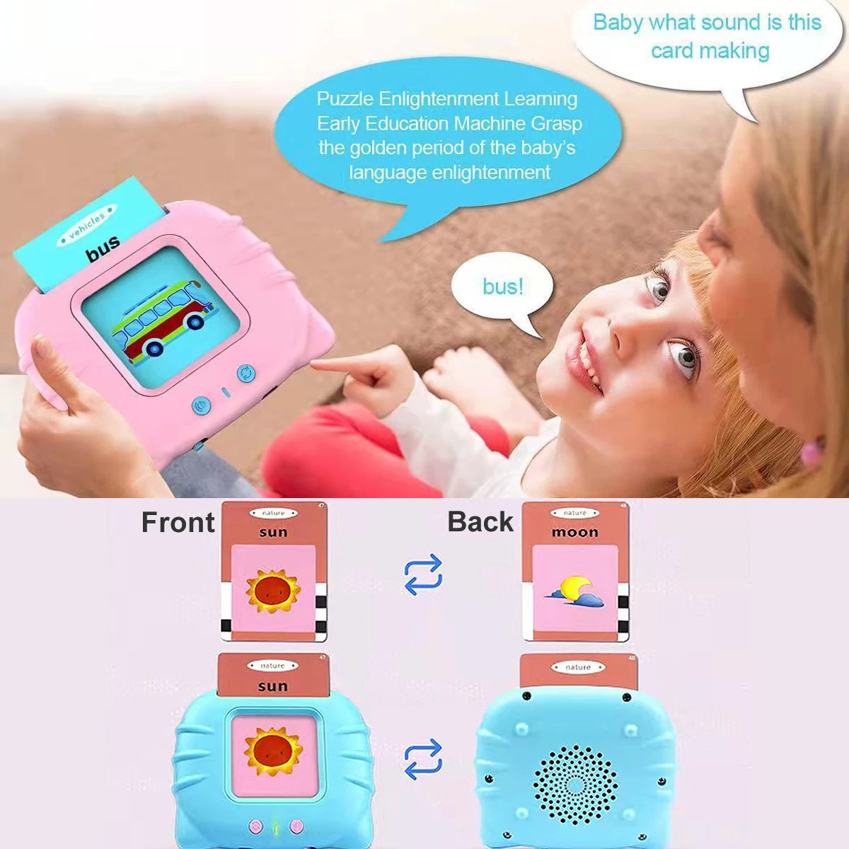 Educational Learning Talking Flash Cards Kindergarten Kids English Language Electronic Audio Book Learn English Words Toys