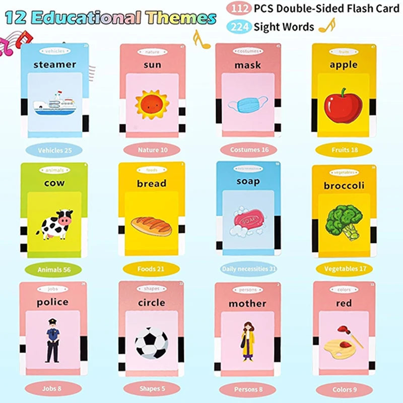 Educational Learning Talking Flash Cards Kindergarten Kids English Language Electronic Audio Book Learn English Words Toys