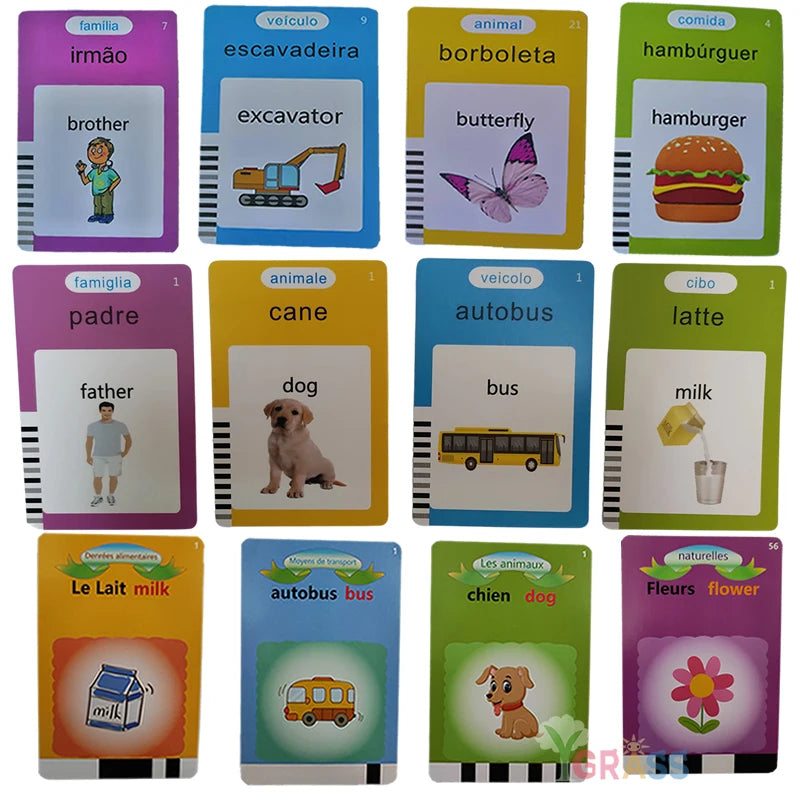 Educational Learning Talking Flash Cards Kindergarten Kids English Language Electronic Audio Book Learn English Words Toys