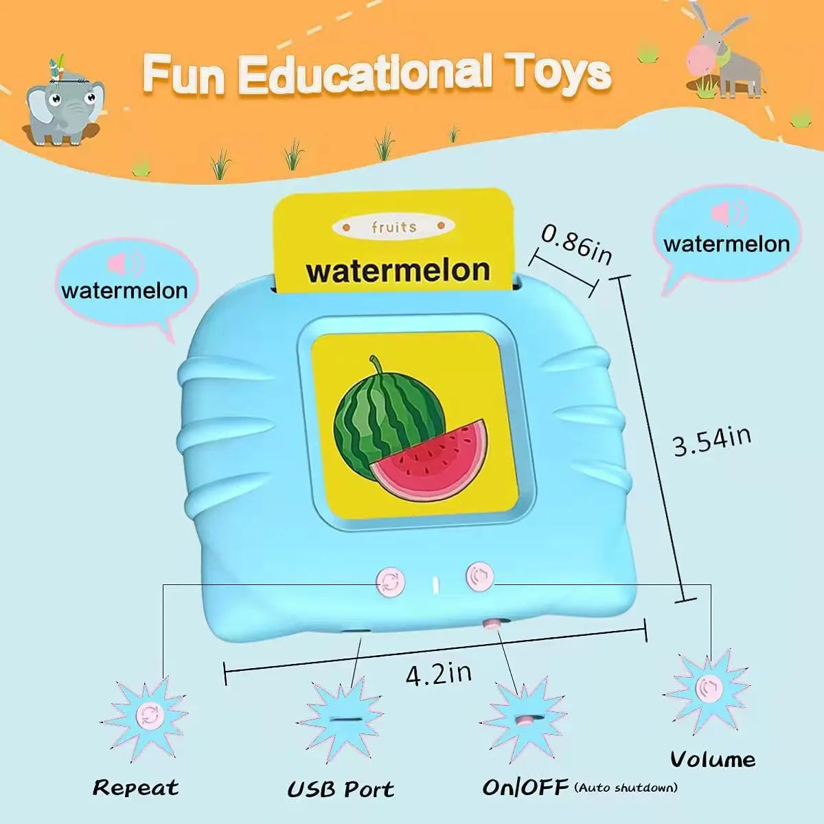 Educational Learning Talking Flash Cards Kindergarten Kids English Language Electronic Audio Book Learn English Words Toys