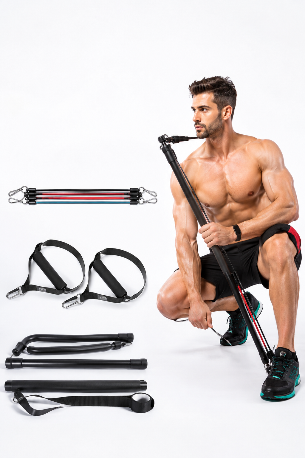 Pilates Bar Kit With Resistance Bands Portable Home Gym Workout Equipment Perfect Stretched Fusion Exercise Bar And Bands