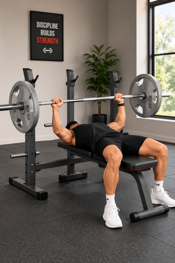 Adjustable Weight Bench, Foldable Bench, With Barbell Rack, Grey
