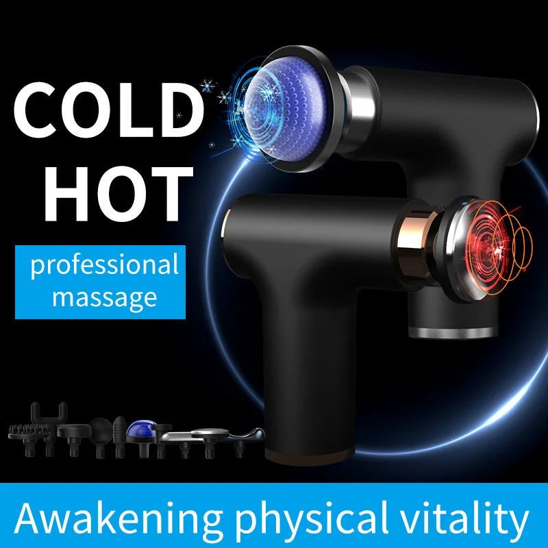 1pc Powerful Cordless Massage Gun with LED Display - Deep Tissue Muscle Relaxer, 4 Interchangeable Heads,1200mAh Lithium Battery