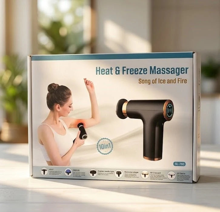 1pc Powerful Cordless Massage Gun with LED Display - Deep Tissue Muscle Relaxer, 4 Interchangeable Heads,1200mAh Lithium Battery