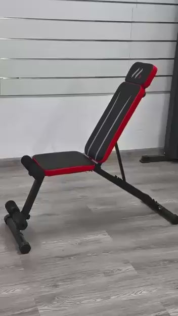 Adjustable Weight Bench, Foldable Bench, With Barbell Rack, Grey